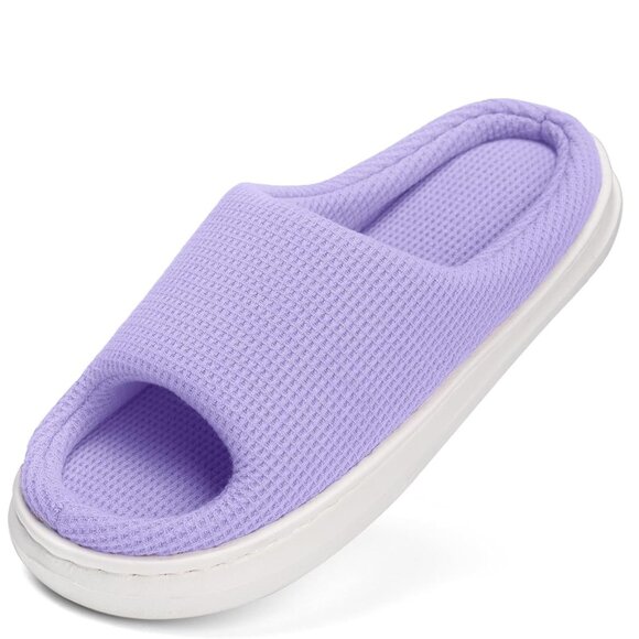 Women's Memory Foam Slippers Open Toe Indoor Outdoor - Picture 1 of 6